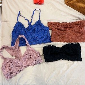 Aerie Lace Bandeau Collection - Blue, Brown, Pink, Black